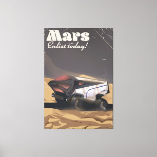Mars, melde dich heute an! Retro-Militär-Weltraump Leinwanddruck