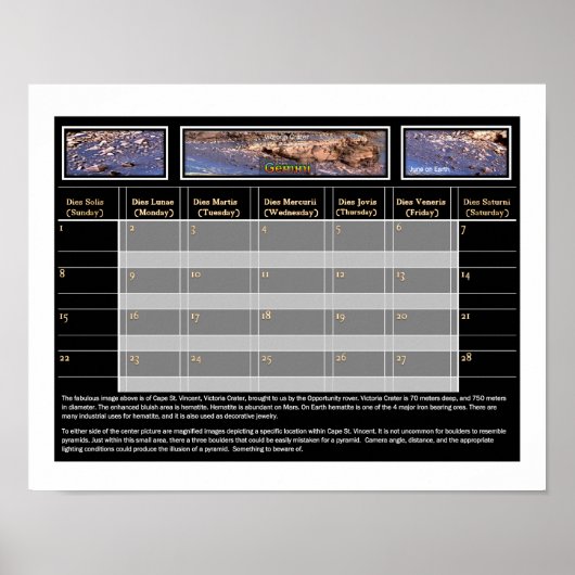 Mars Mineralien Poster (Vorne)