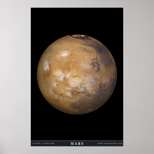 Mars mit Cloud Cover Poster (Vorne)