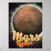Mars mit Vintagem Flugplakat Poster (Vorne)