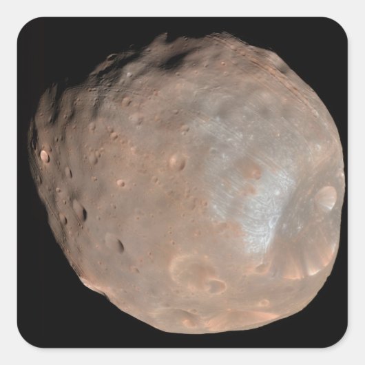 Mars-Mond Phobos Quadratischer Aufkleber (Vorderseite)