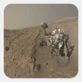 Mars Neugier Roter Marsch Landschaft Quadratischer Aufkleber (Vorderseite)