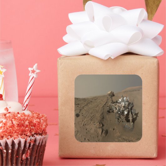 Mars Neugier Roter Marsch Landschaft Quadratischer Aufkleber (Party)