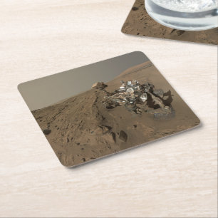 Mars Neugier Roter Marsch Landschaft Rechteckiger Pappuntersetzer