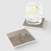 Mars Neugier Roter Marsch Landschaft Steinuntersetzer (Seitenansicht)