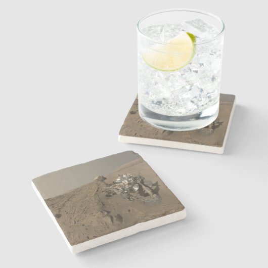 Mars Neugier Roter Marsch Landschaft Steinuntersetzer (Seitenansicht)