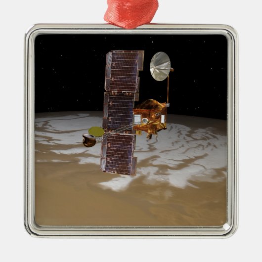 Mars Odyssey-Raumfahrzeug Silbernes Ornament (Vorne)