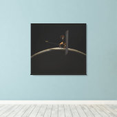 Mars Odyssey Raumsonde über Marmorsonnenaufgang Leinwanddruck (Insitu (Holzboden))