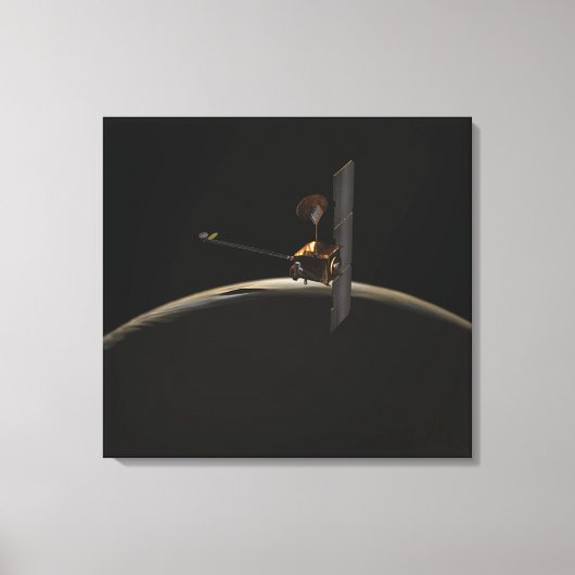 Mars Odyssey Raumsonde über Marmorsonnenaufgang Leinwanddruck (Vorderseite)