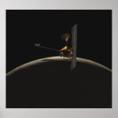 Mars Odyssey Raumsonde über Marmorsonnenaufgang Poster (Vorne)