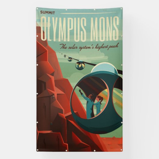 Mars Olympus Mons Höchstes Vulkansolarsystem Banner (Vertikal)