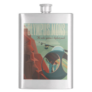 Mars Olympus Mons Höchstes Vulkansolarsystem Flachmann