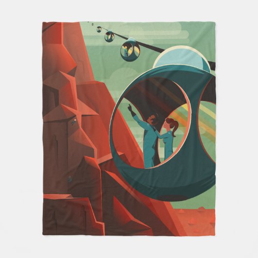 Mars Olympus Mons Höchstes Vulkansolarsystem Fleecedecke (Vorderseite)