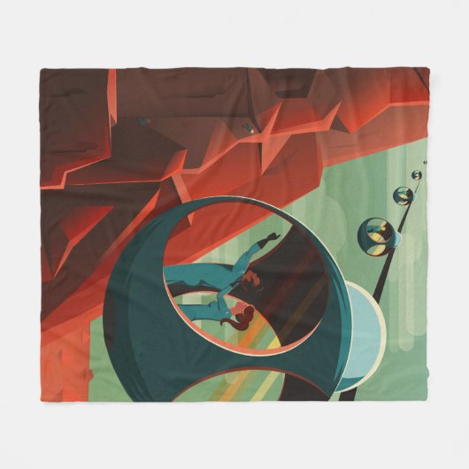 Mars Olympus Mons Höchstes Vulkansolarsystem Fleecedecke (Vorderseite (Horizontal))