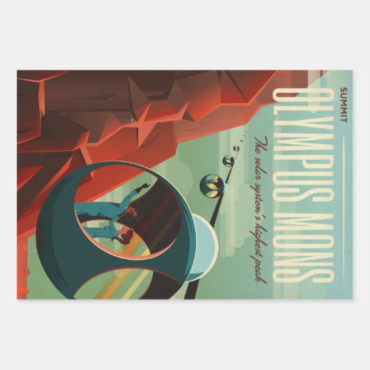 Mars Olympus Mons Höchstes Vulkansolarsystem Geschenkpapier Set (Vorderseite)