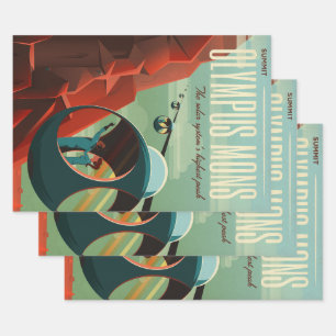 Mars Olympus Mons Höchstes Vulkansolarsystem Geschenkpapier Set