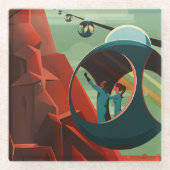 Mars Olympus Mons Höchstes Vulkansolarsystem Glasuntersetzer (Vorderseite)