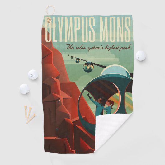 Mars Olympus Mons Höchstes Vulkansolarsystem Golfhandtuch (Insitu)