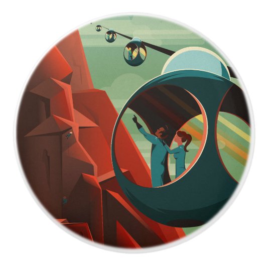 Mars Olympus Mons Höchstes Vulkansolarsystem Keramikknauf (Vorderseite)