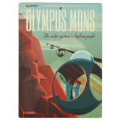 Mars Olympus Mons Höchstes Vulkansolarsystem Klemmbrett (Rückseite)