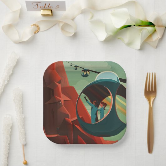 Mars Olympus Mons Höchstes Vulkansolarsystem Pappteller (Hochzeit)