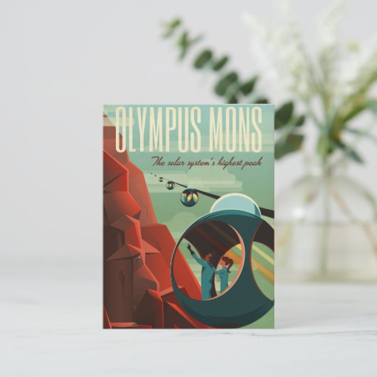 Mars Olympus Mons Höchstes Vulkansolarsystem Postkarte (Stehend Vorderseite)