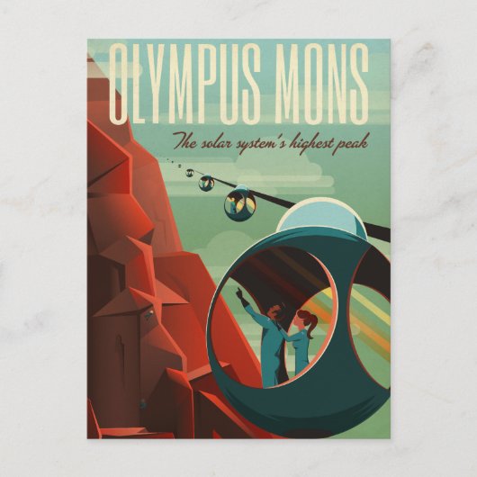 Mars Olympus Mons Höchstes Vulkansolarsystem Postkarte (Vorderseite)
