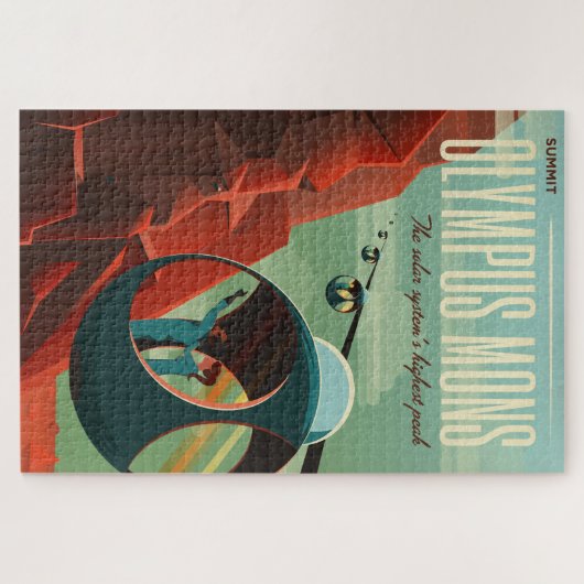 Mars Olympus Mons Höchstes Vulkansolarsystem Puzzle (Horizontal)