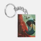 Mars Olympus Mons Höchstes Vulkansolarsystem Schlüsselanhänger (Vorderseite links)