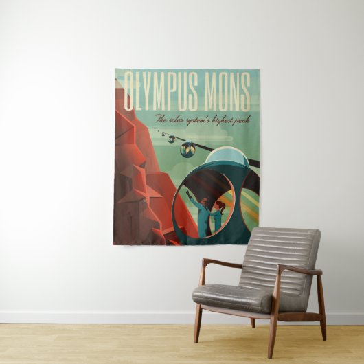 Mars Olympus Mons Höchstes Vulkansolarsystem Wandteppich (Beispiel)