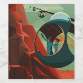 Mars Olympus Mons Höchstes Vulkansolarsystem Weinetikett (Einzelnes Label)