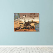Mars Pathfinder Rover Stretched Canvas Print Leinwanddruck (Insitu (Holzboden))