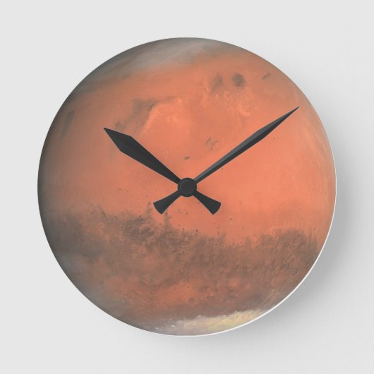 Mars Planet Runde Wanduhr (Vorderseite)