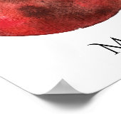 Mars Planet Wasserfarbenposter Poster (Ecke)