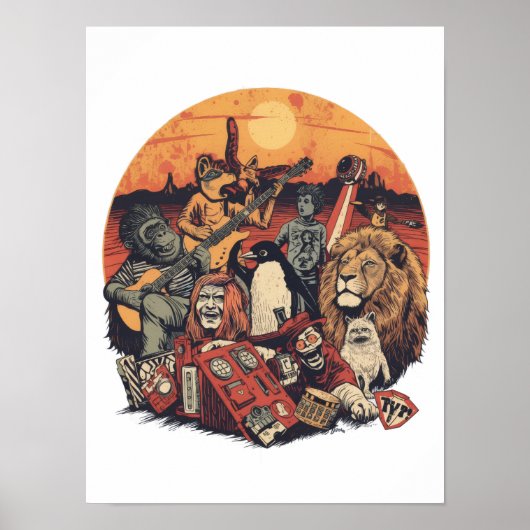 Mars Pop Party Animals – Fun Music & Space Culture Poster (Vorne)