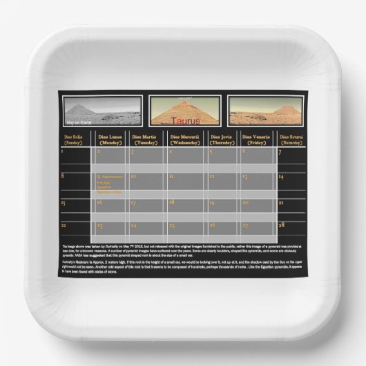 Mars Pyramide Pappteller (Vorderseite)