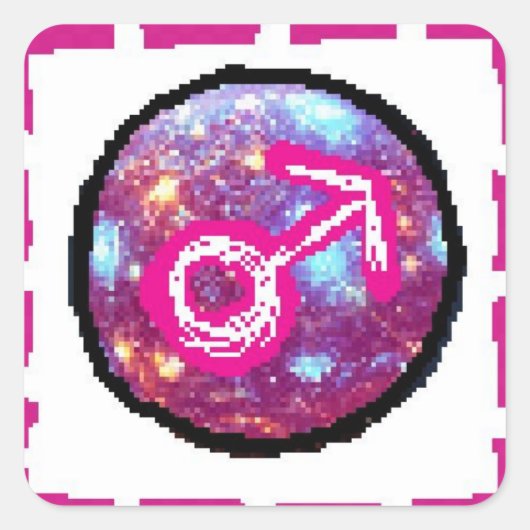 Mars Quadratischer Aufkleber (Vorderseite)