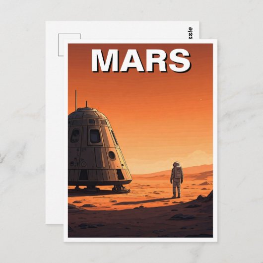 Mars reisen postkarte (Vorne/Hinten)