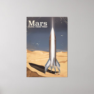 Mars - Reisen Sie heute in das Vintage-Reiseplakat Leinwanddruck