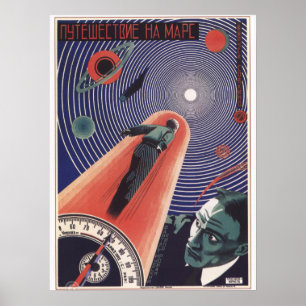 Mars-Reisen Sowjetisches Plakat