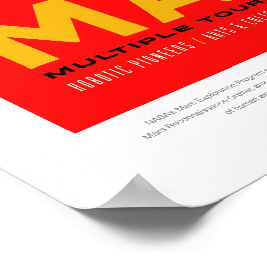 Mars, Reiseplakat Poster (Ecke)