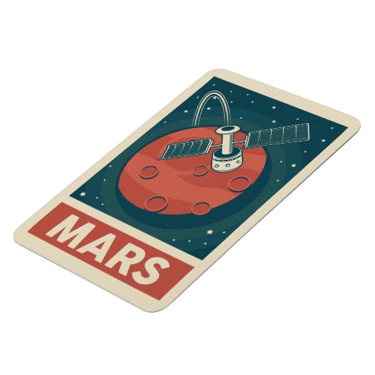 Mars Retro Galaxy Satellite Magnet (Linke Seite)