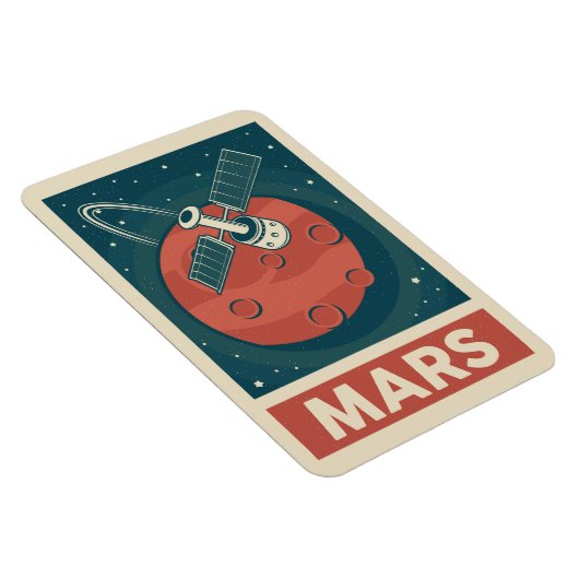 Mars Retro Galaxy Satellite Magnet (Rechte Seite)
