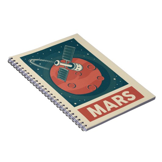 Mars Retro Galaxy Satellite Notizblock (Rechte Seite)