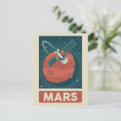 Mars Retro Galaxy Satellite Postkarte (Stehend Vorderseite)