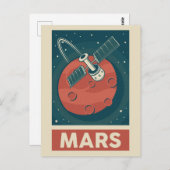 Mars Retro Galaxy Satellite Postkarte (Vorne/Hinten)