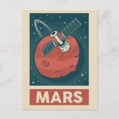 Mars Retro Galaxy Satellite Postkarte (Vorderseite)