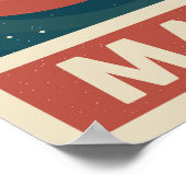 Mars Retro Galaxy Satellitenposter Poster (Ecke)