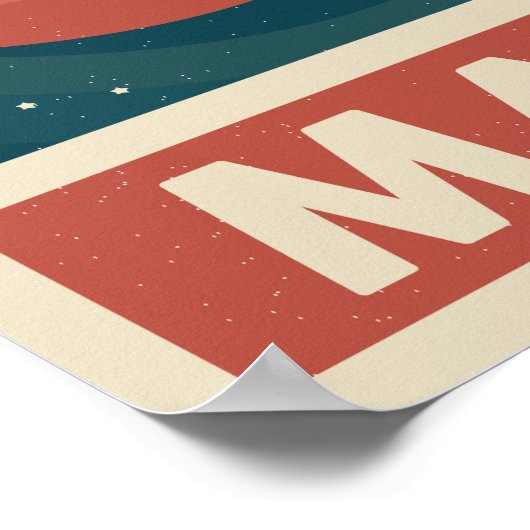 Mars Retro Galaxy Satellitenposter Poster (Ecke)