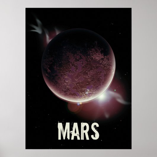 Mars Roter Planet 3d Universum Illustration Poster (Vorne)